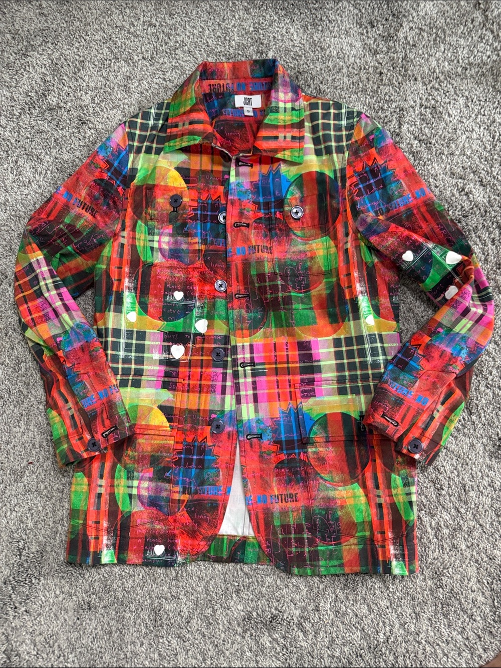 JCRT.Multi-Color Plaid Printed Men’s Cotton Jacket. Size Small